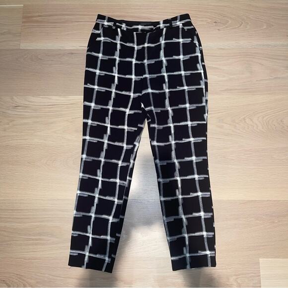 Topshop Windowpane Print Crepe Cigarette Pants 6 - Picture 6 of 12